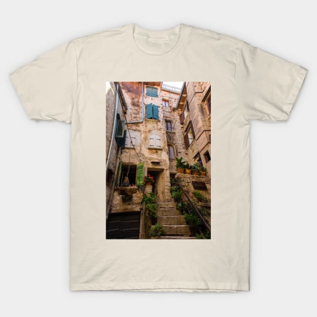 Buildings in Rovinj, Croatia T-Shirt by jojobob